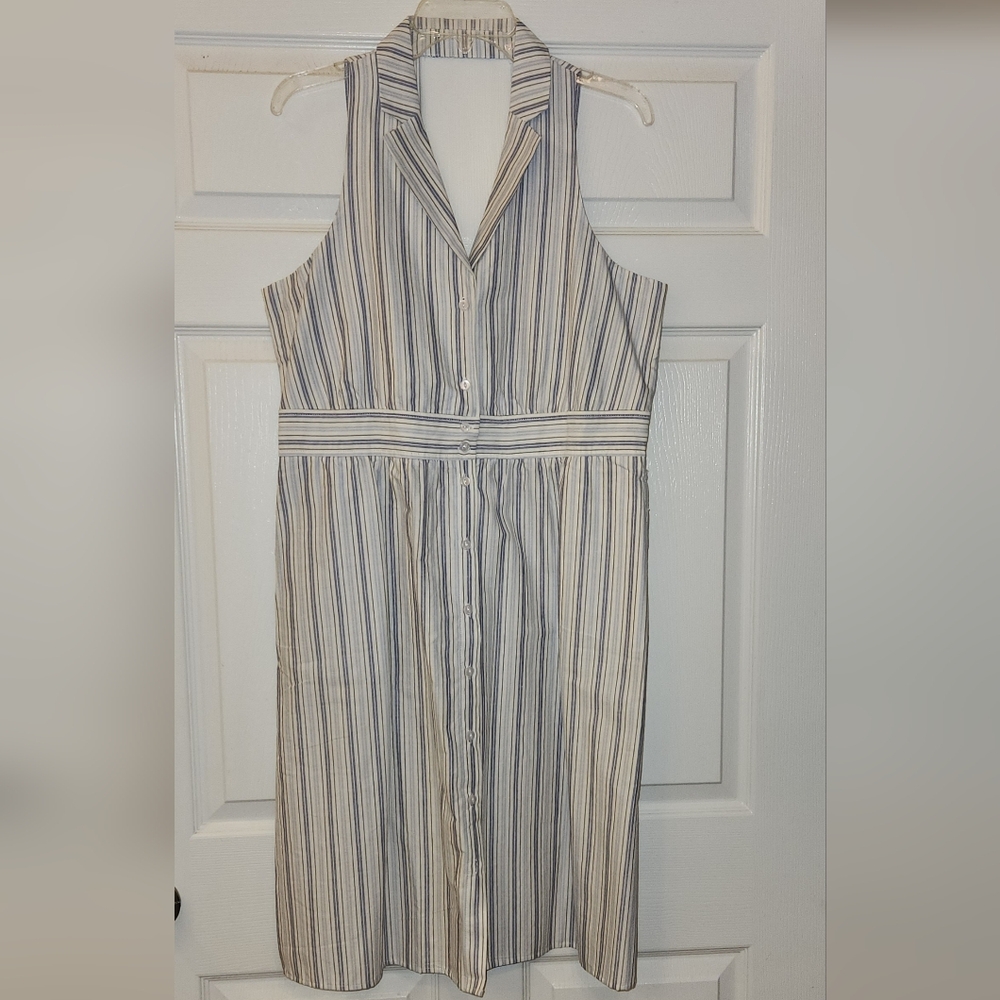 NWT Simply Noelle Ladies Boutique Striped Halter Bib Dress In Size L